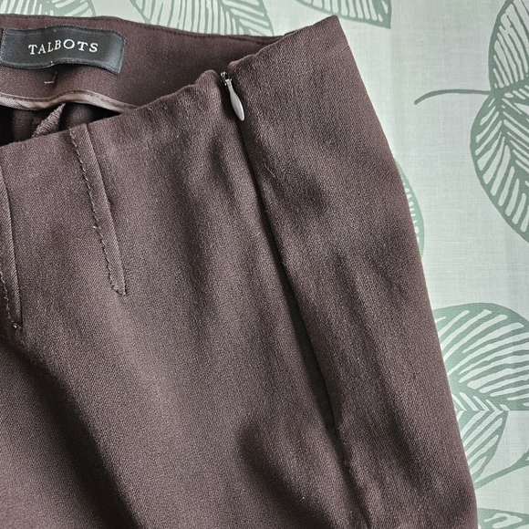 Talbots Bi-Stretch Straight Leg Brown Blue Trousers Size 6P - Picture 5 of 9